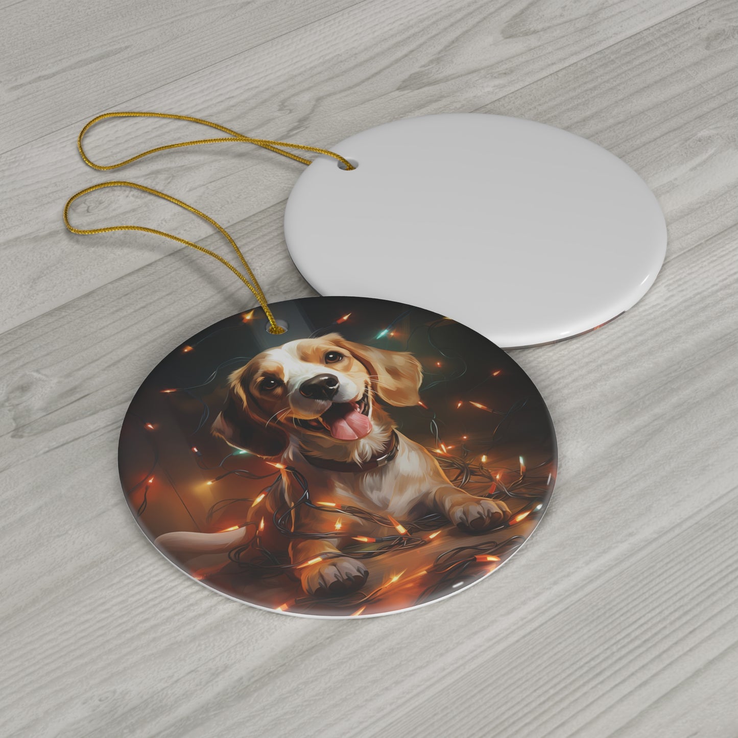 Christmas Ornament - Beagle with Twinkle Lights