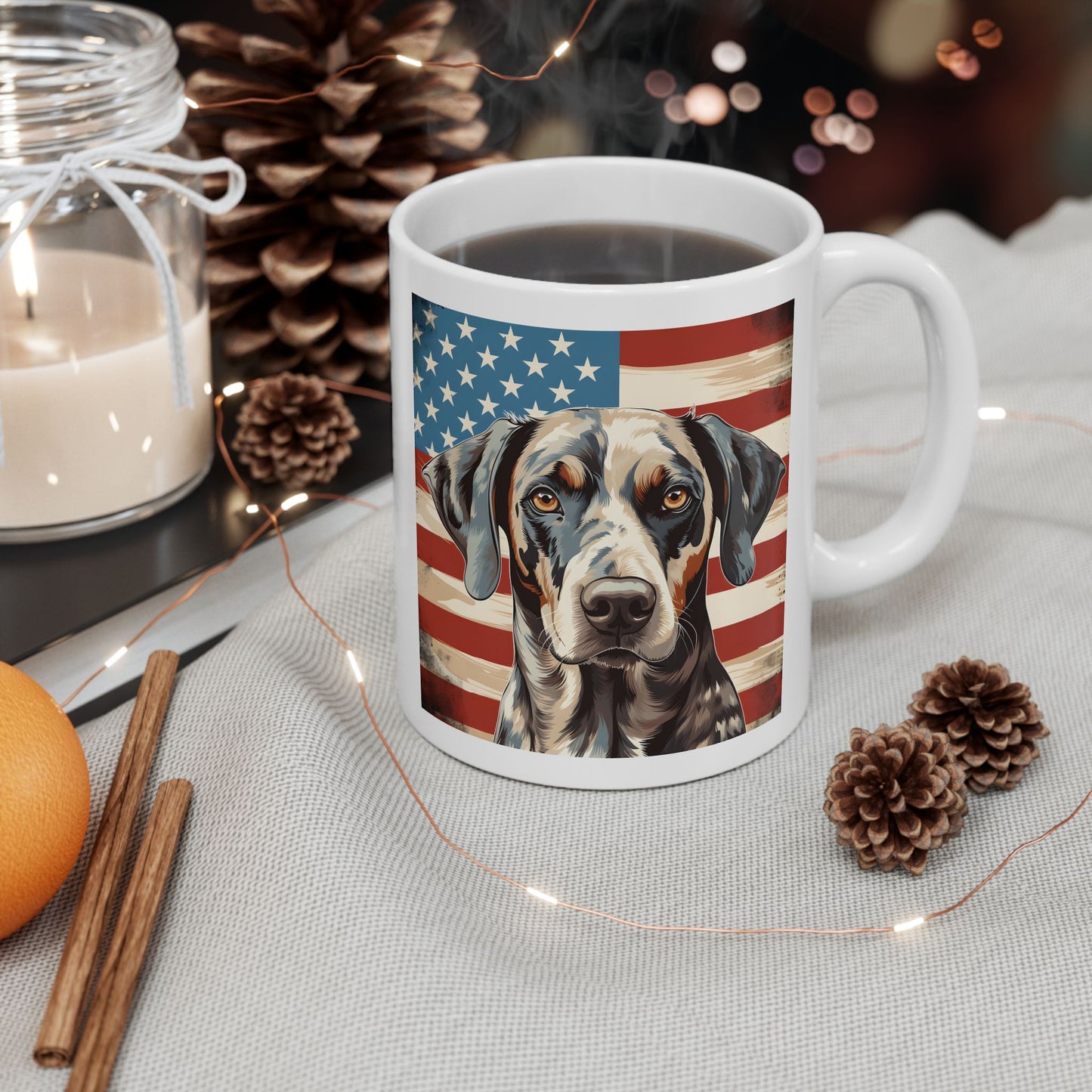 Catahoula Leopard Dog Ceramic Mug, (11oz)