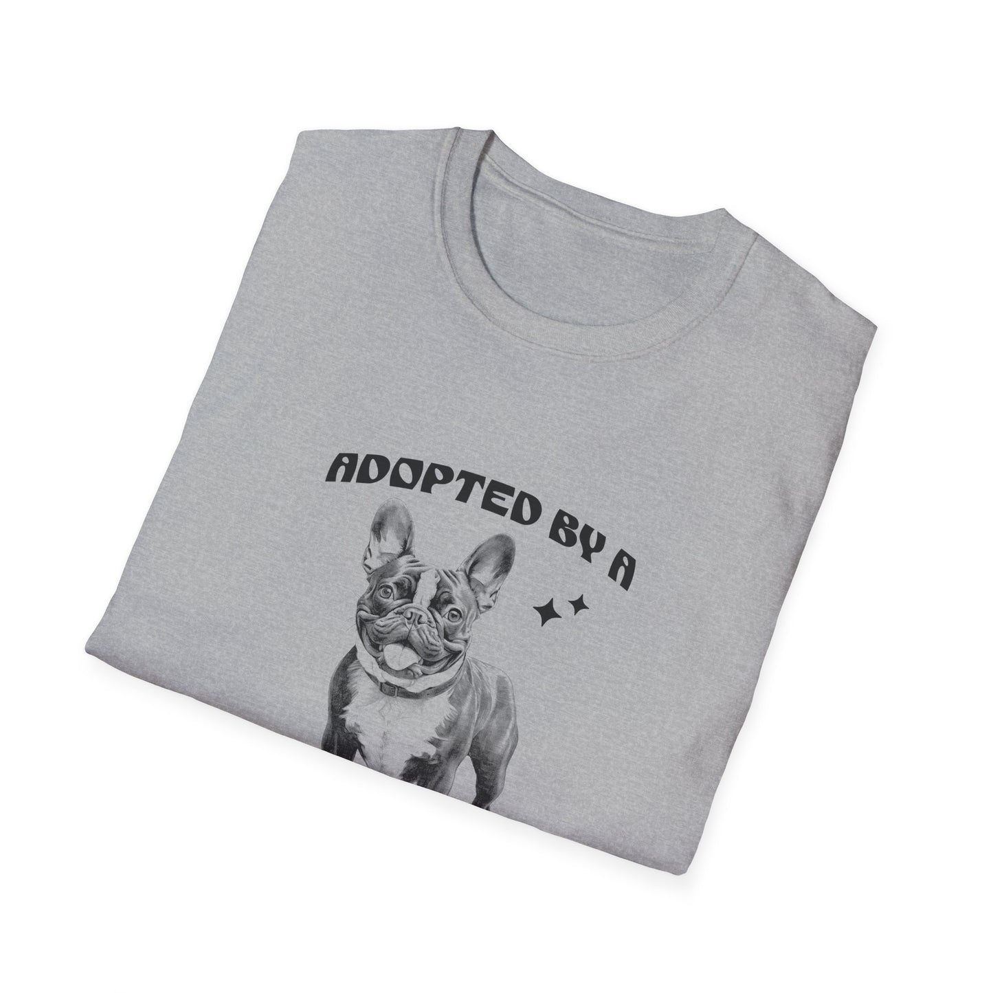 Dog Lover's Softstyle T-Shirt - Adopted by a French Bulldog