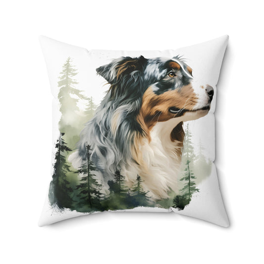 Watercolor Australian Shepherd Pillow