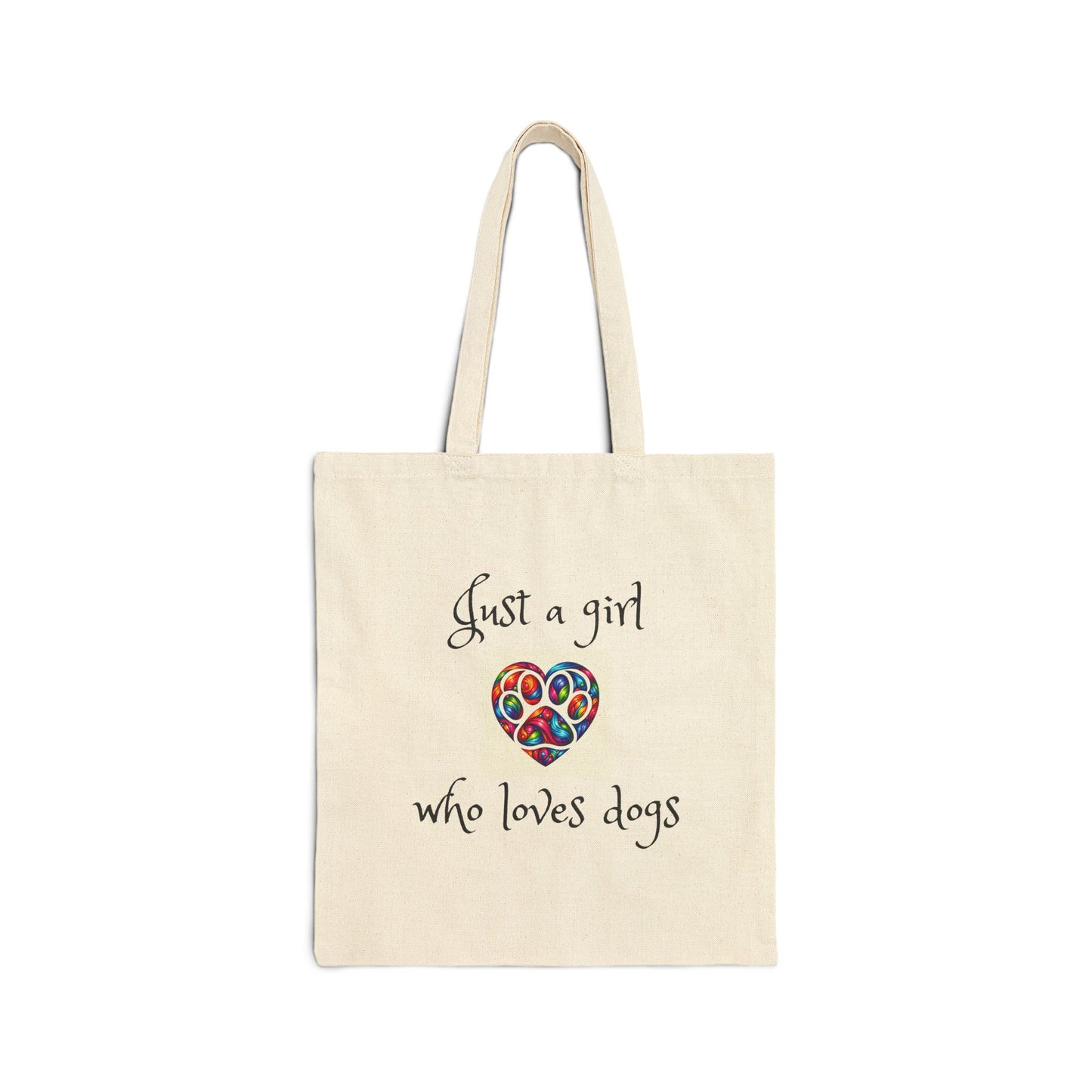 'Just A Girl Who Loves Dogs' Cotton Canvas Tote Bag