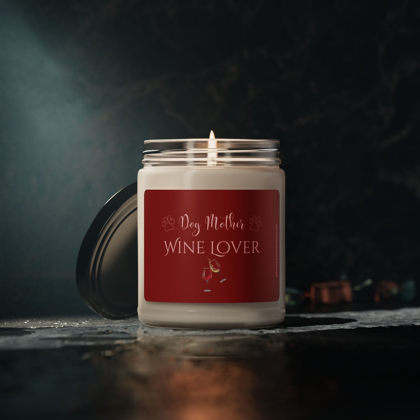 Scented Soy Candle, 9oz "Dog Mother, Wine Lover"