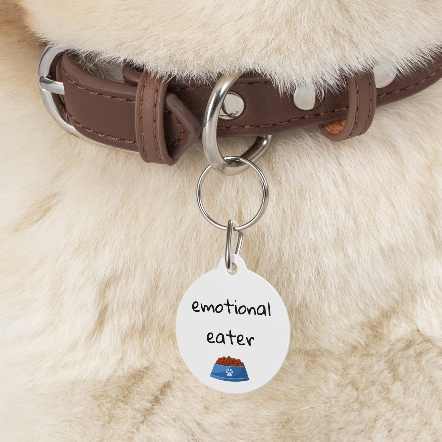 Funny Dog Tag "emotional eater" (1 inch)