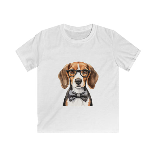 Kids Softstyle T- Shirt - Beagle in a Bow Tie