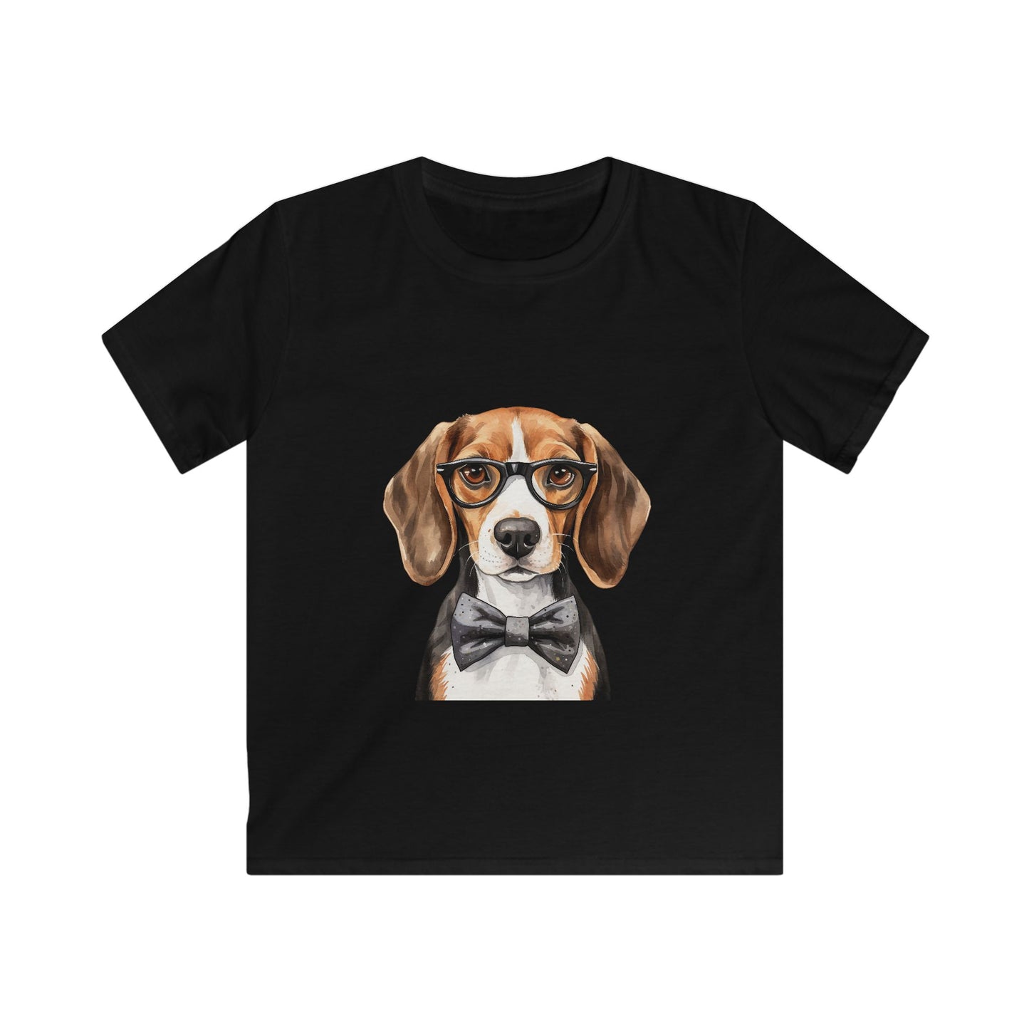 Kids Softstyle T- Shirt - Beagle in a Bow Tie