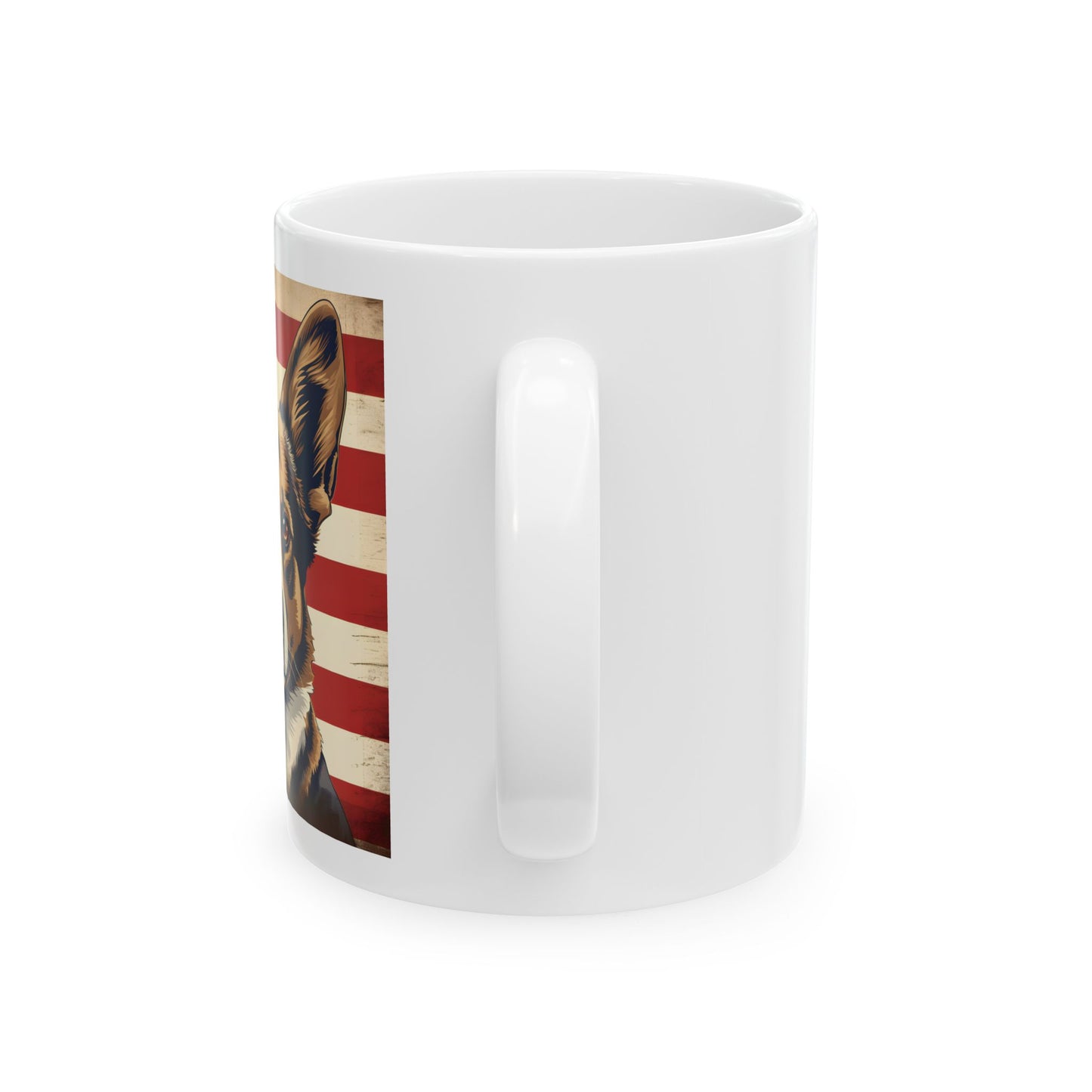 Patriotic Corgi Ceramic Mug, (11oz)