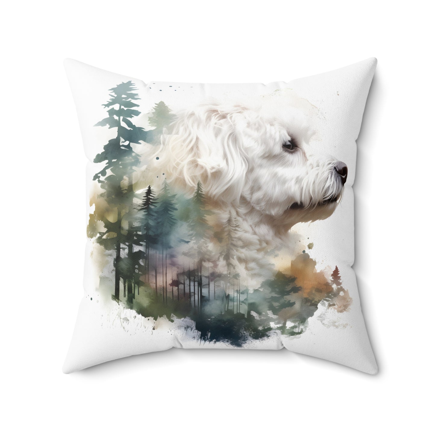 Watercolor Bichon Frise Accent Pillow