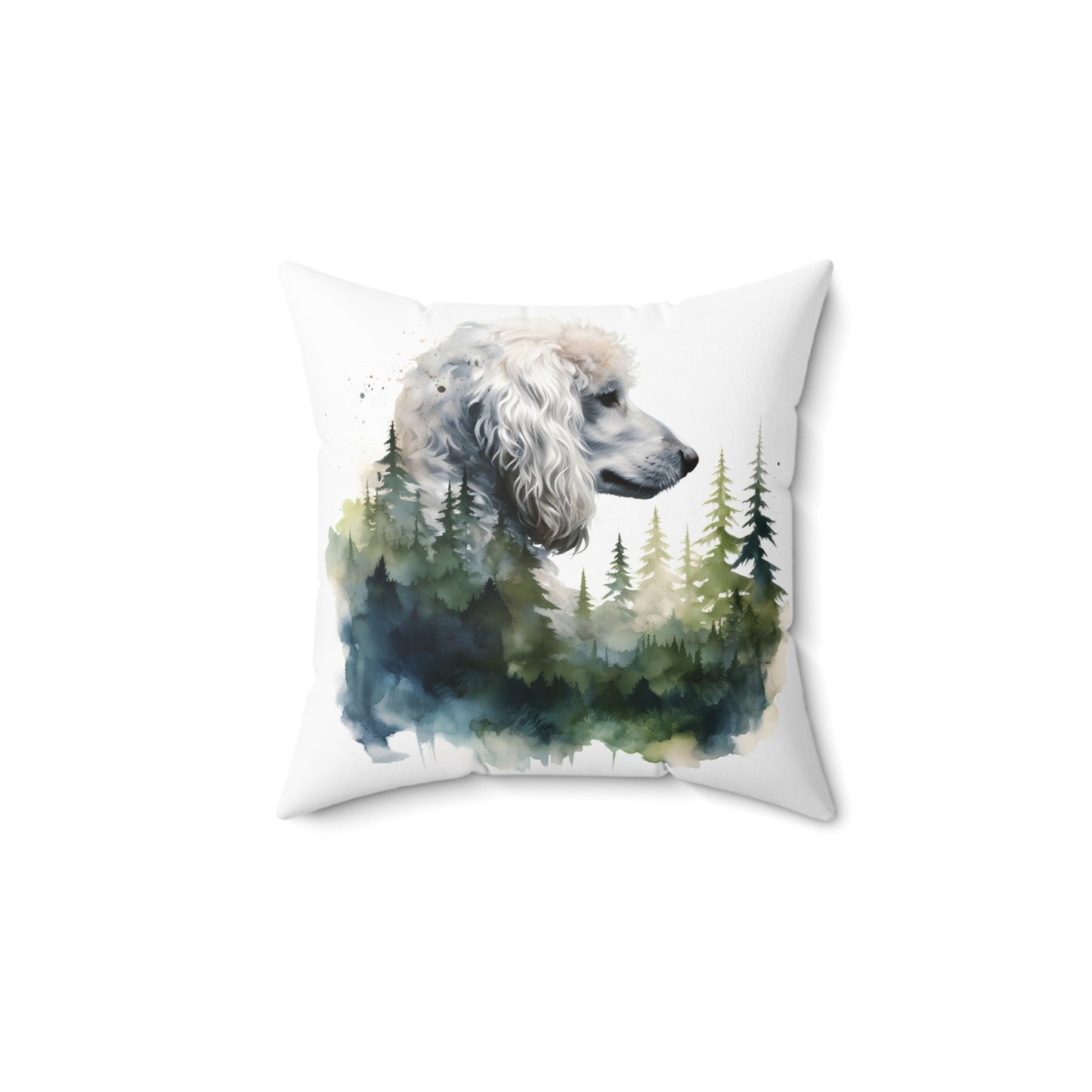 Watercolor Poodle Accent Pillow