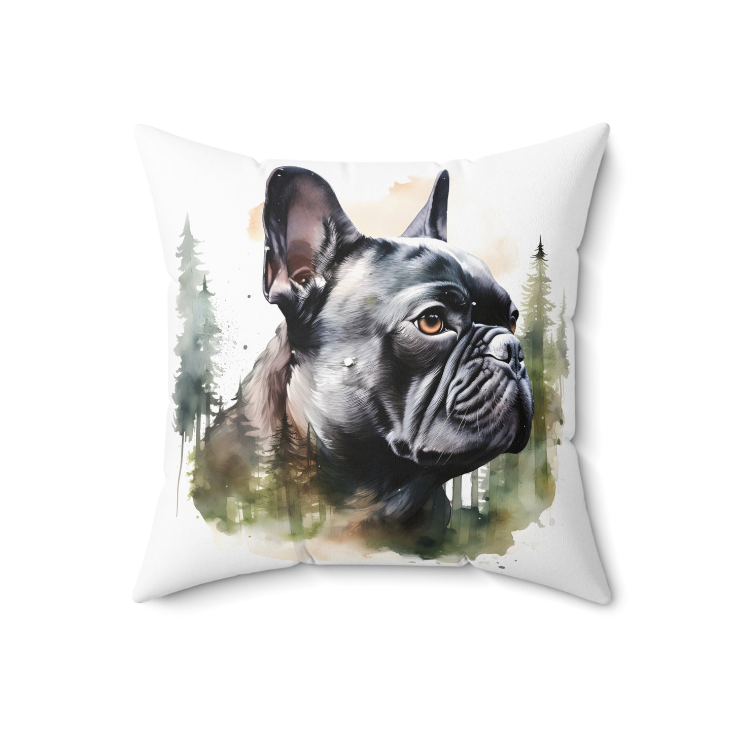 Watercolor French Bulldog Accent Pillow