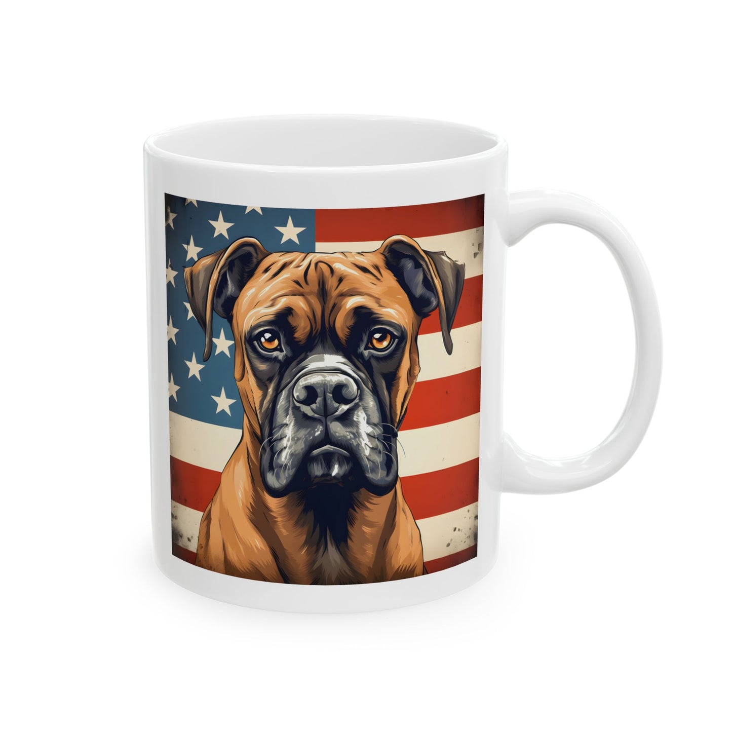 Patriotic Boxer Ceramic Mug, (11oz)