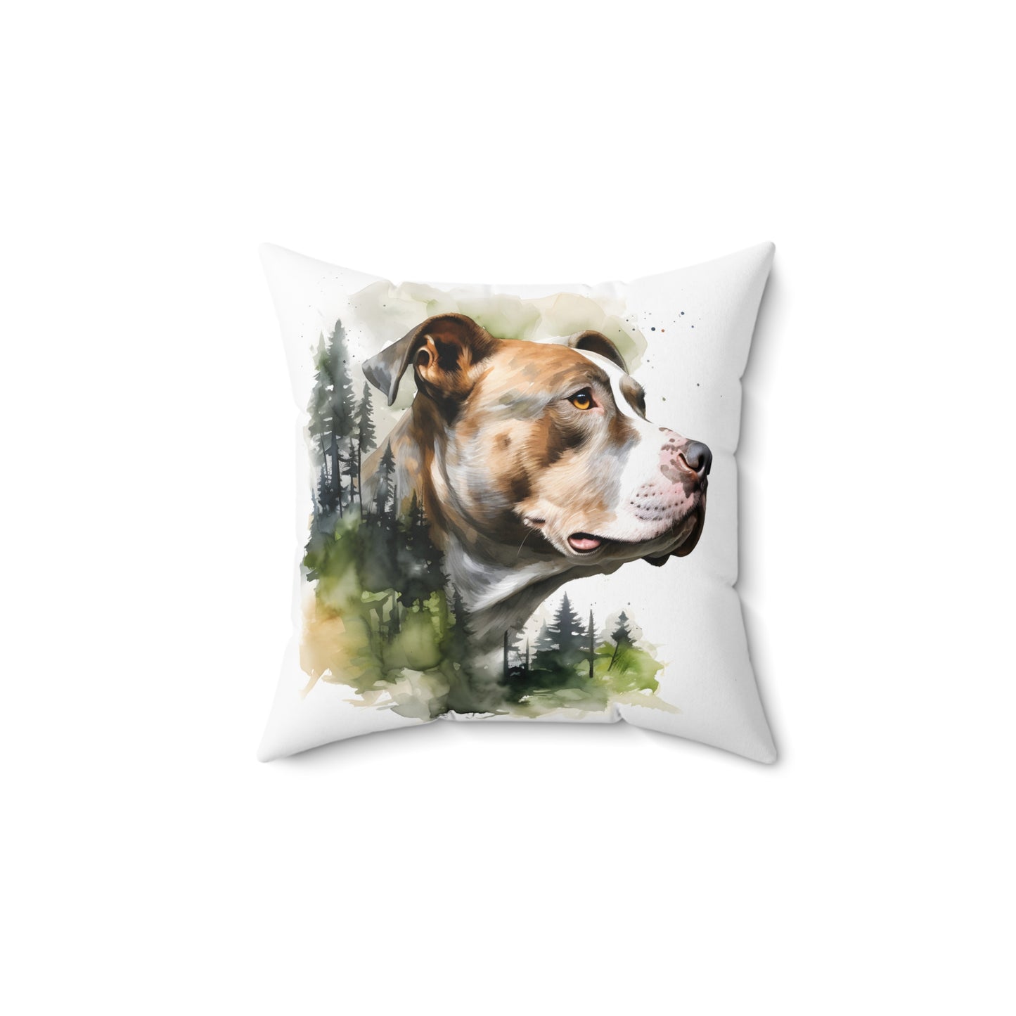 Watercolor Pitbull Accent Pillow