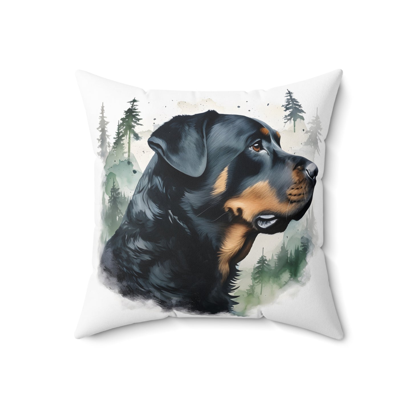 Watercolor Rottweiler Accent Pillow