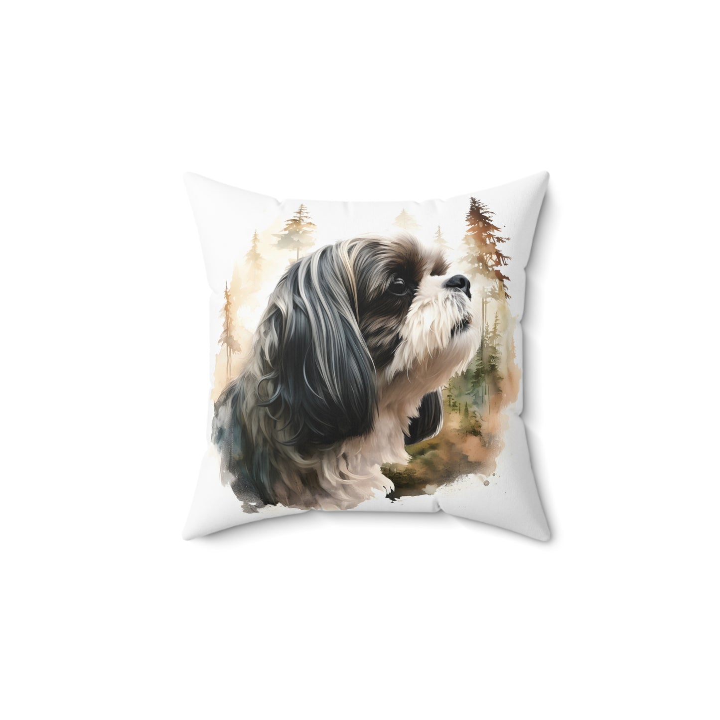 Watercolor Shih Tzu Accent Pillow