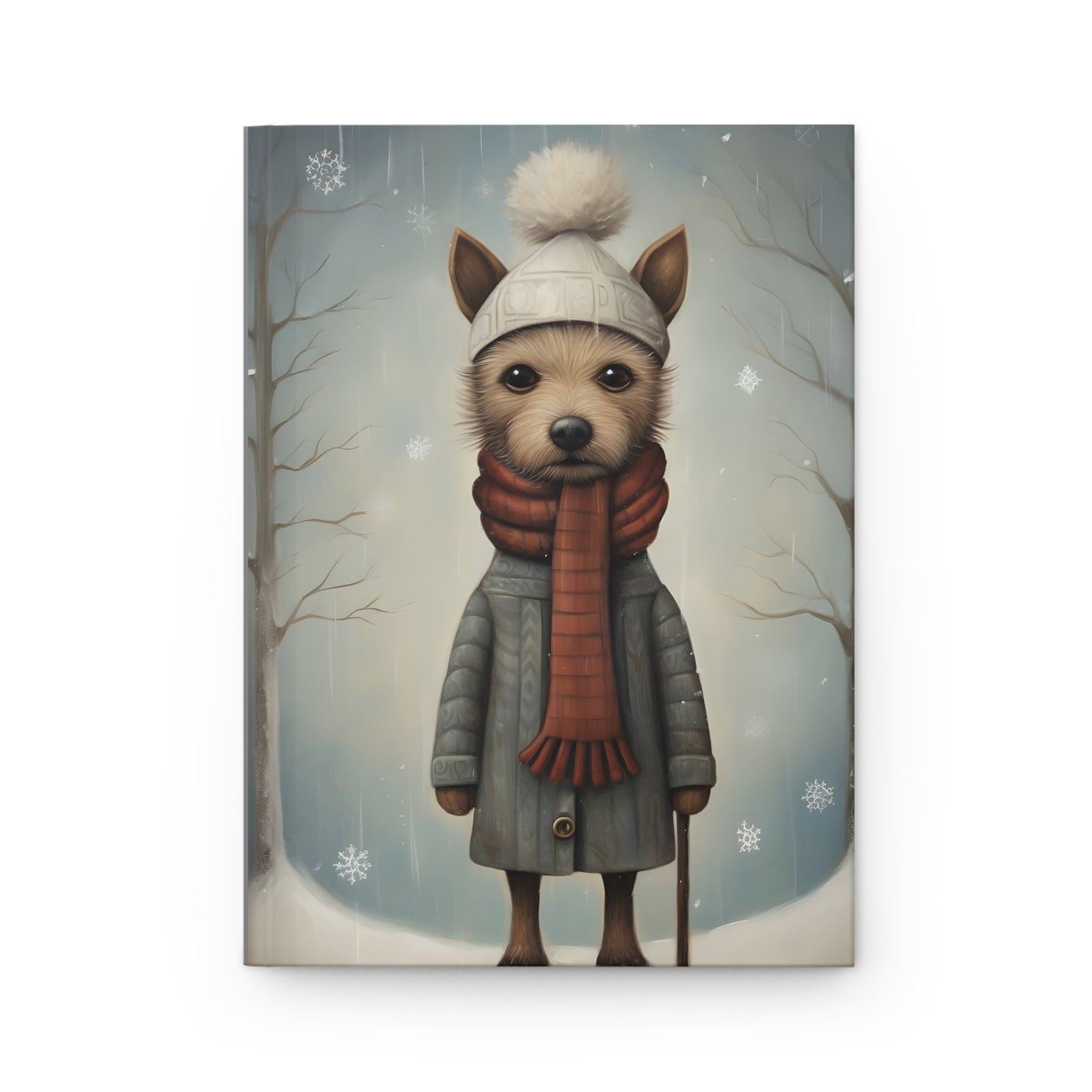 Quirky Christmas Terrier - Hardcover Journal Notebook