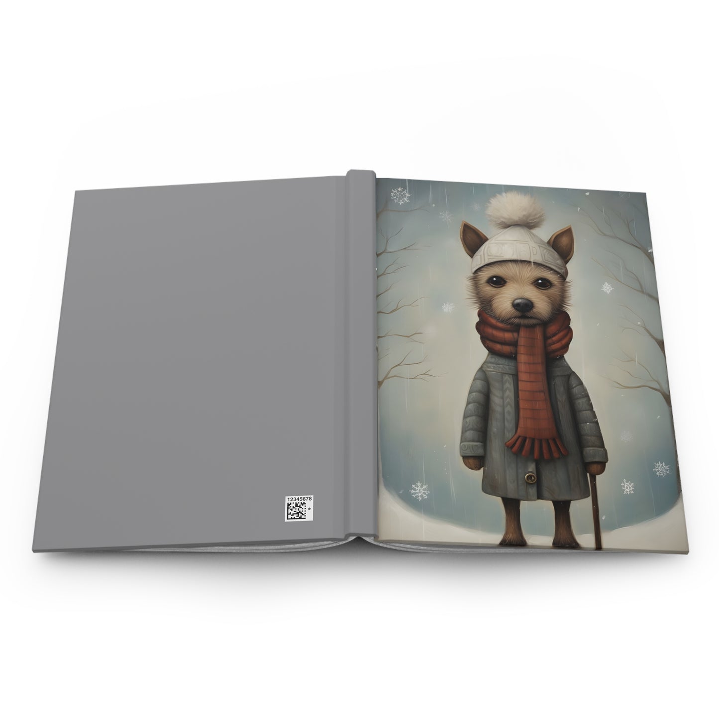 Quirky Christmas Terrier - Hardcover Journal Notebook