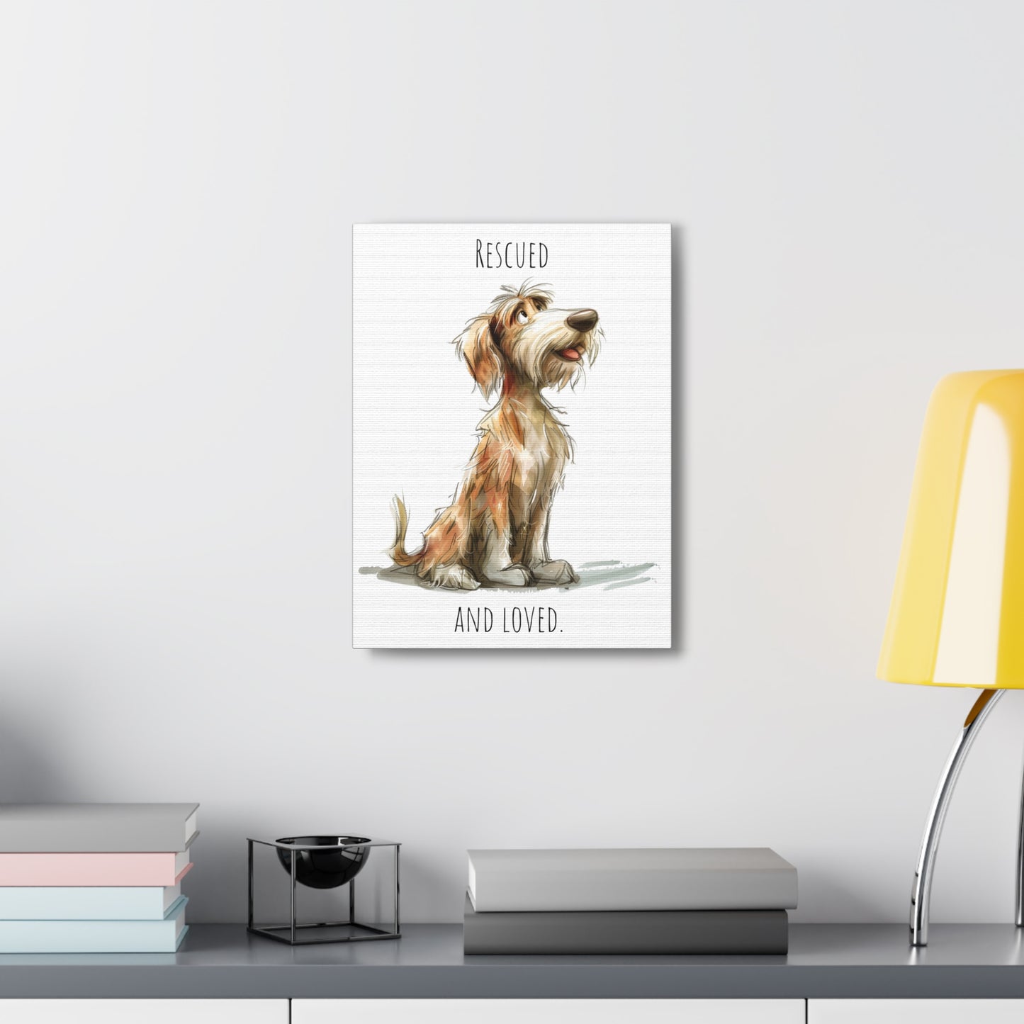 Canvas Gallery Wrap - Shaggy Dog Collection - Rescued And Loved