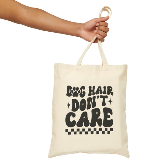 'Dog Hair Don't Care' Cotton Canvas Tote Bag