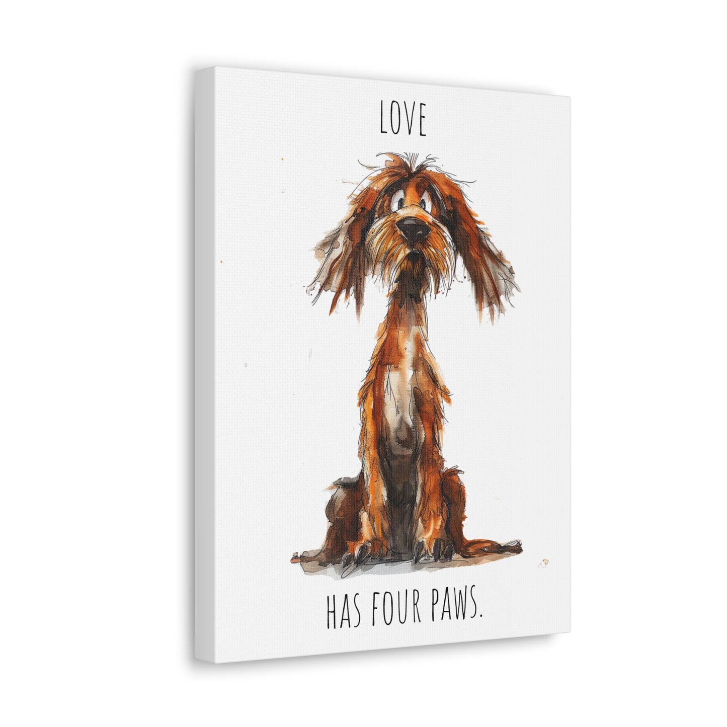 Canvas Gallery Wrap - Shaggy Dog Collection - Love Has Four Paws