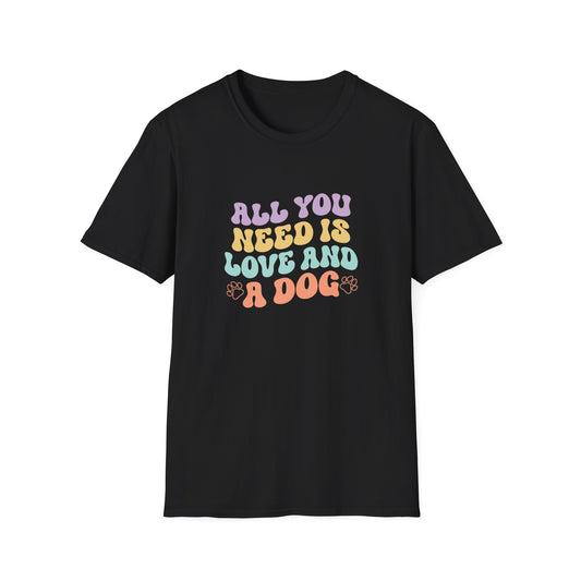 Dog Lover's Softstyle T-Shirt - All You Need is Love and a Dog