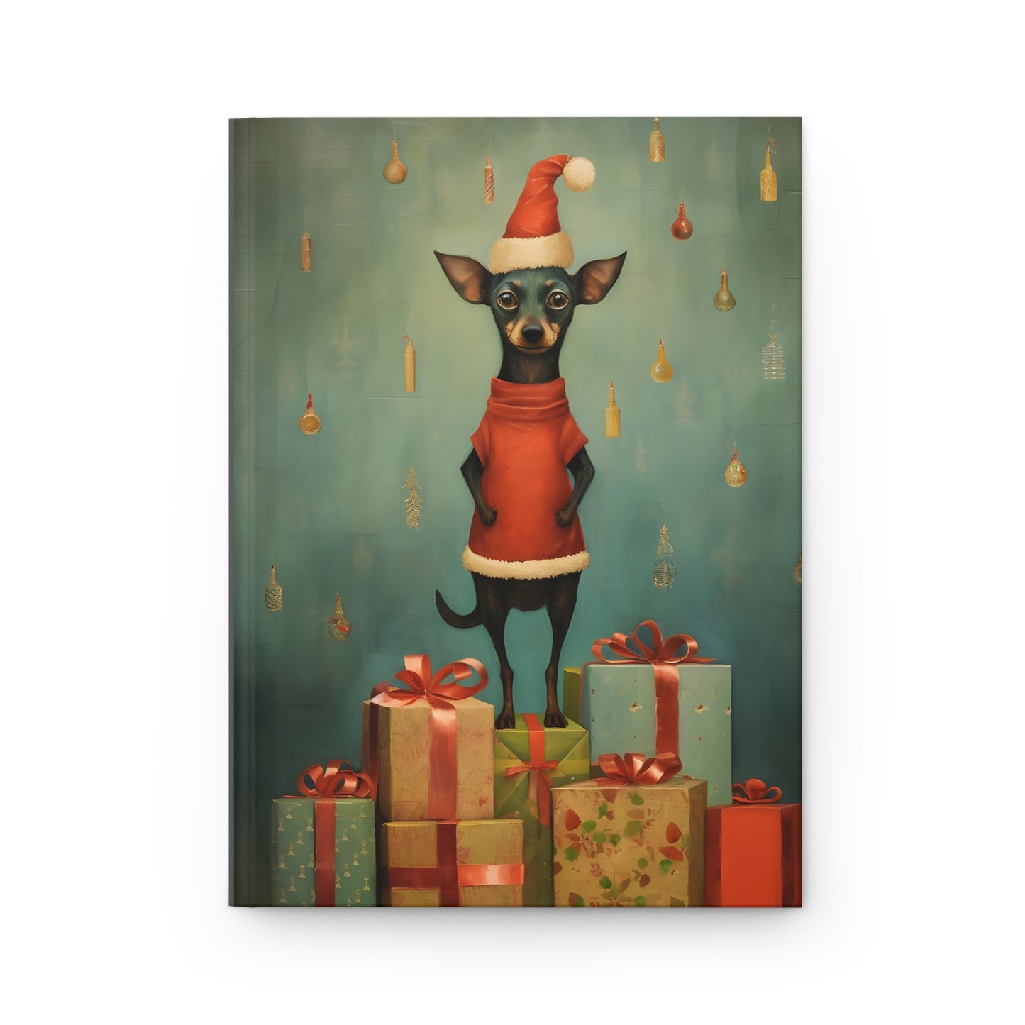 Quirky Christmas Dog - Hardcover Journal Notebook