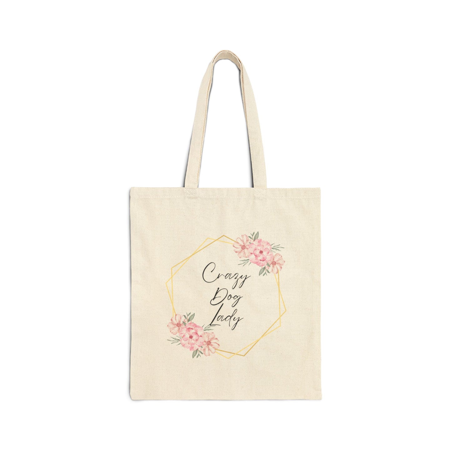 'Crazy Dog Lady' Cotton Canvas Tote Bag