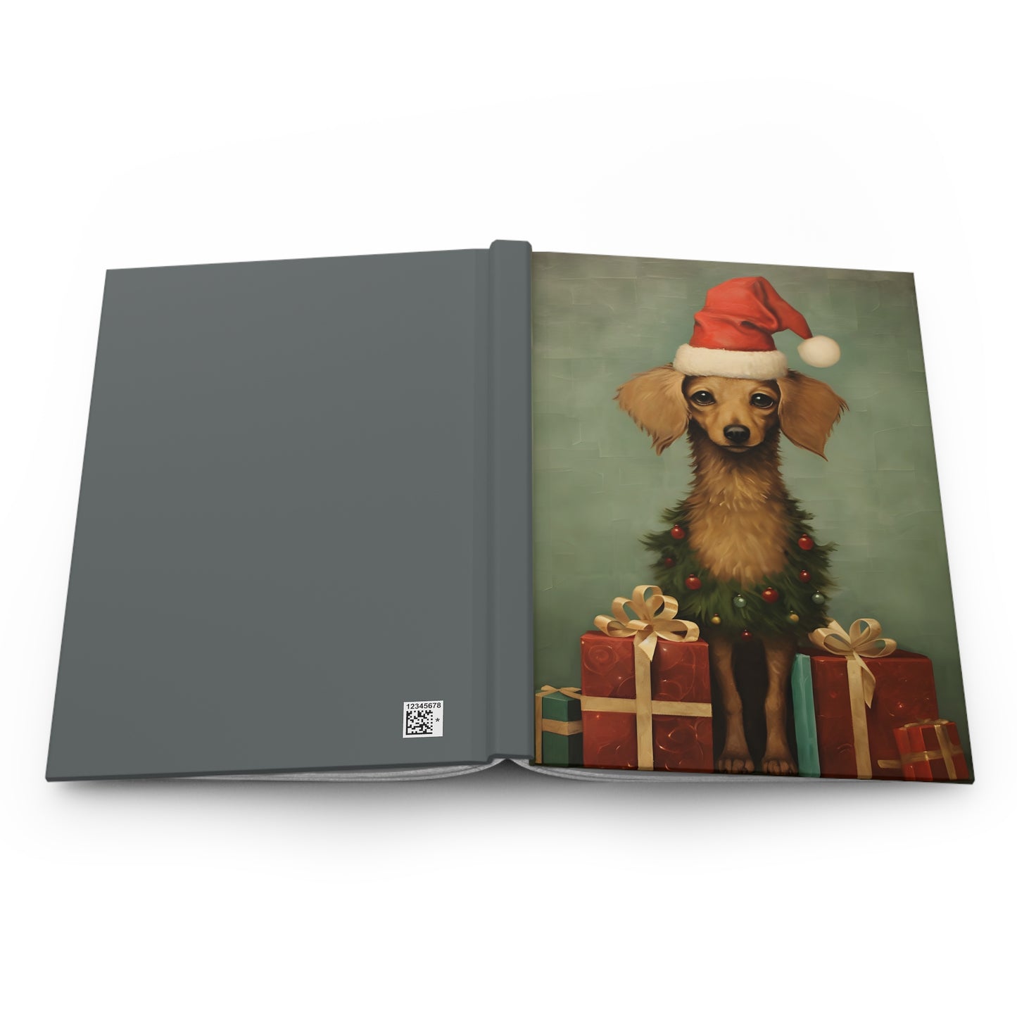 Quirky Christmas Dog - Hardcover Journal Notebook