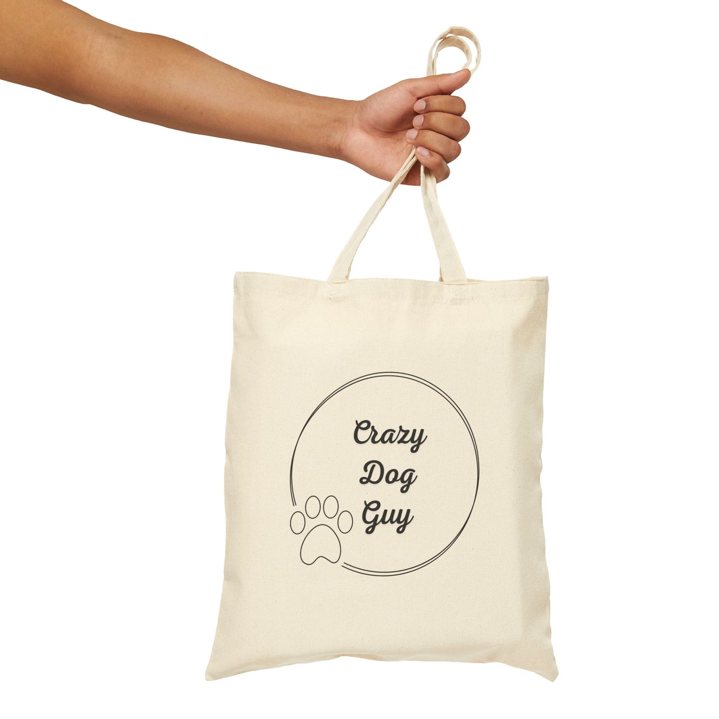 'Crazy Dog Guy' Cotton Canvas Tote Bag