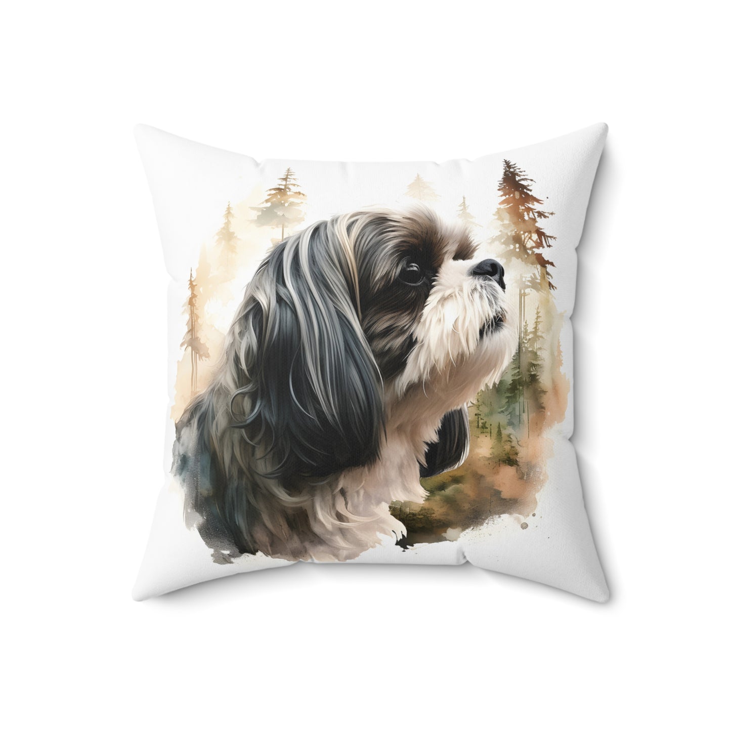 Watercolor Shih Tzu Accent Pillow