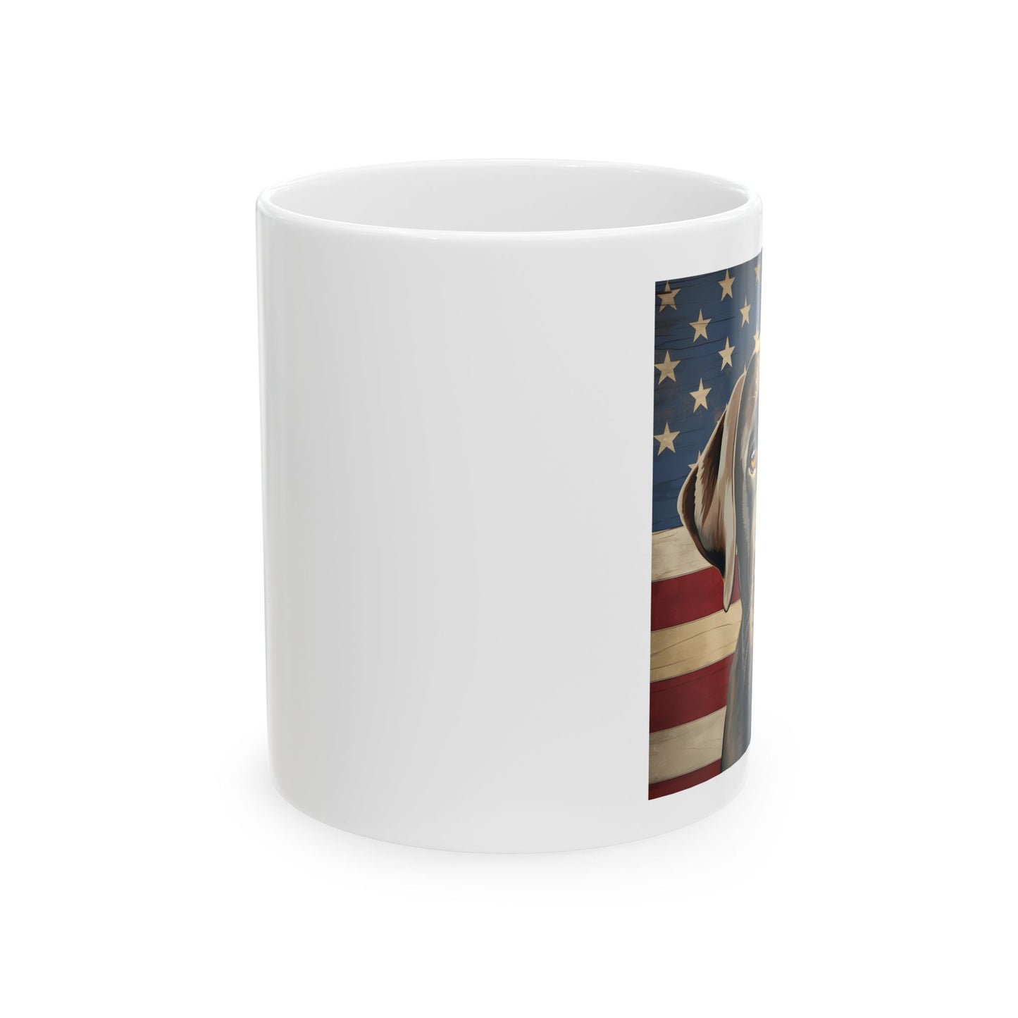 Patriotic Labrador Retriever Ceramic Mug, (11oz)