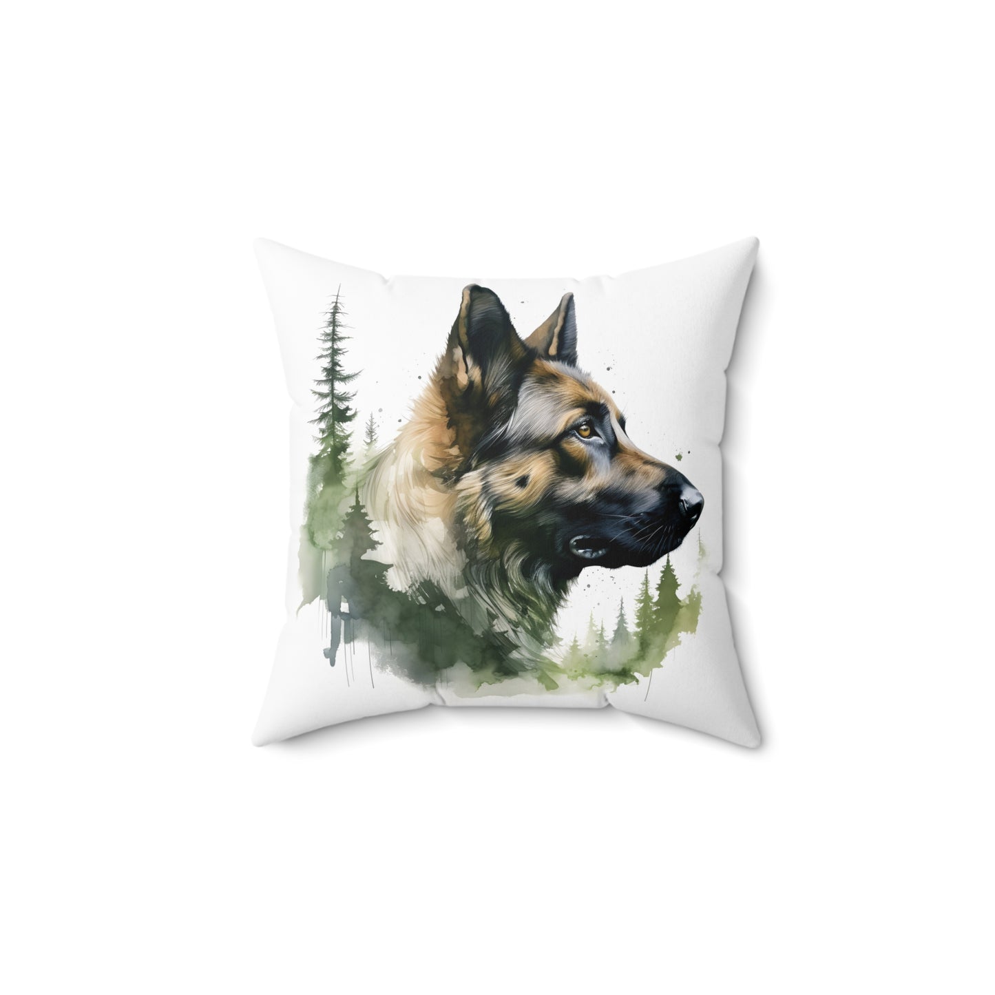 Watercolor German Shepherd Accent Pillow