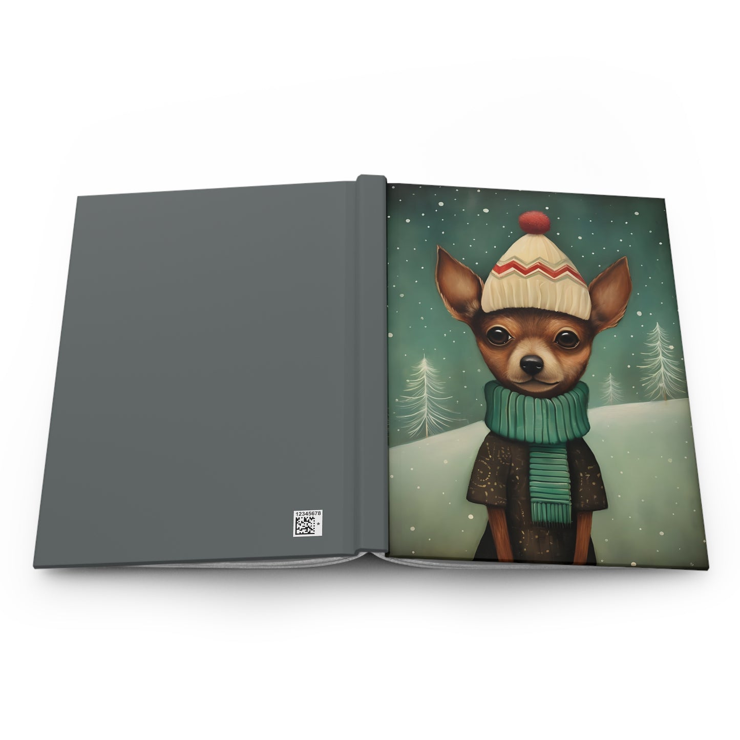 Quirky Christmas Chihuahua - Hardcover Journal Notebook