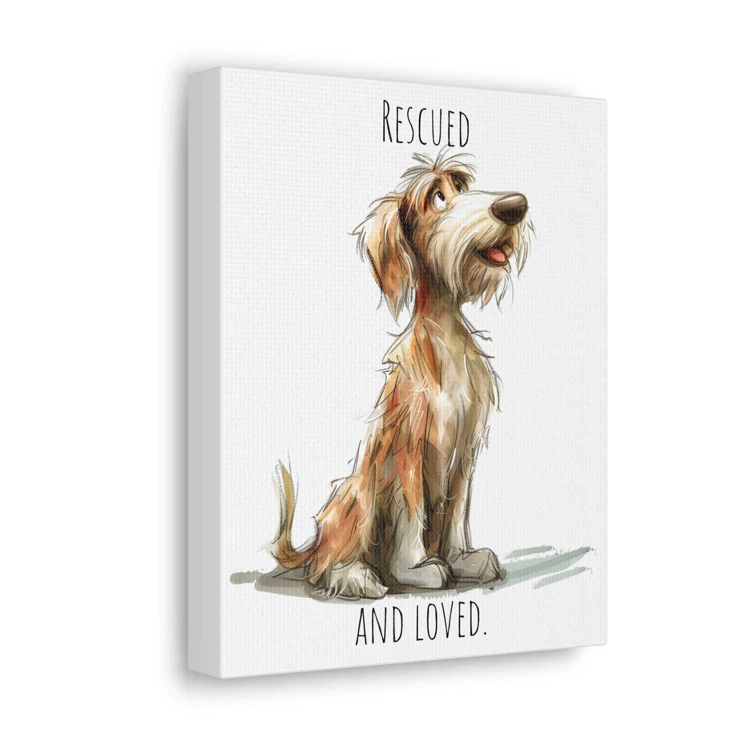 Canvas Gallery Wrap - Shaggy Dog Collection - Rescued And Loved