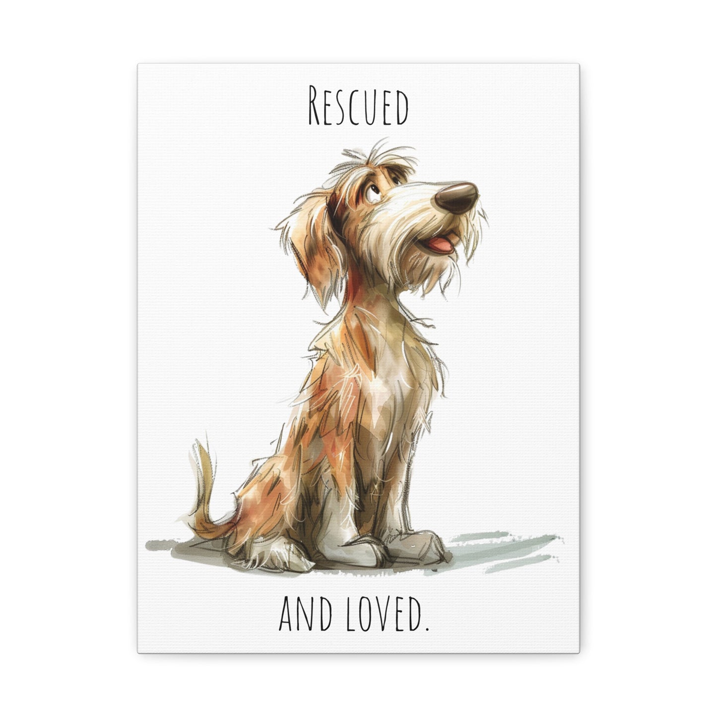 Canvas Gallery Wrap - Shaggy Dog Collection - Rescued And Loved