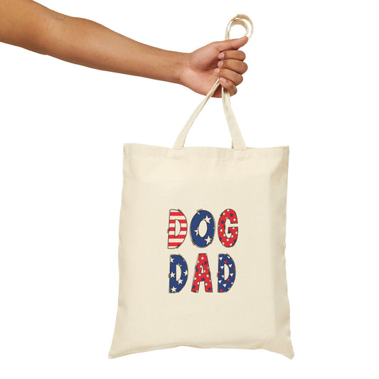 'Dog Dad' Cotton Canvas Tote Bag