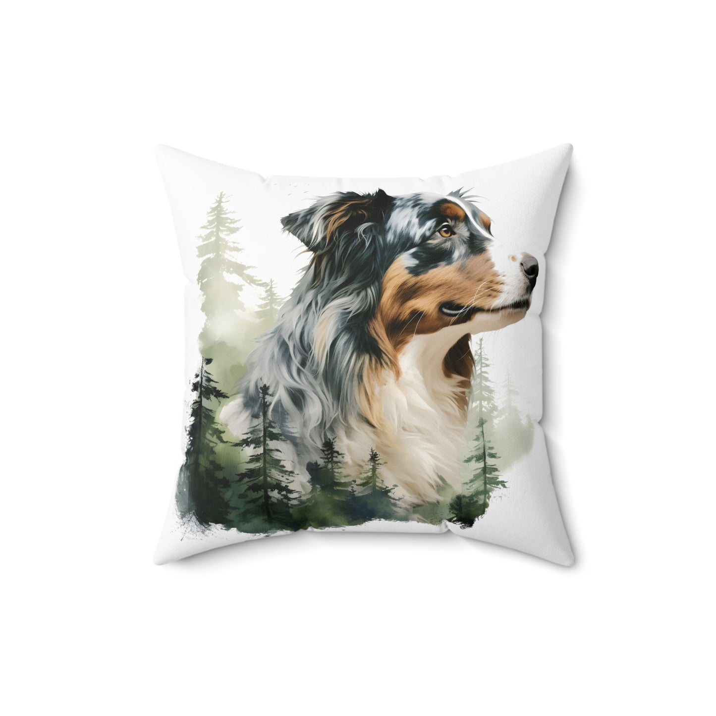 Watercolor Australian Shepherd Pillow