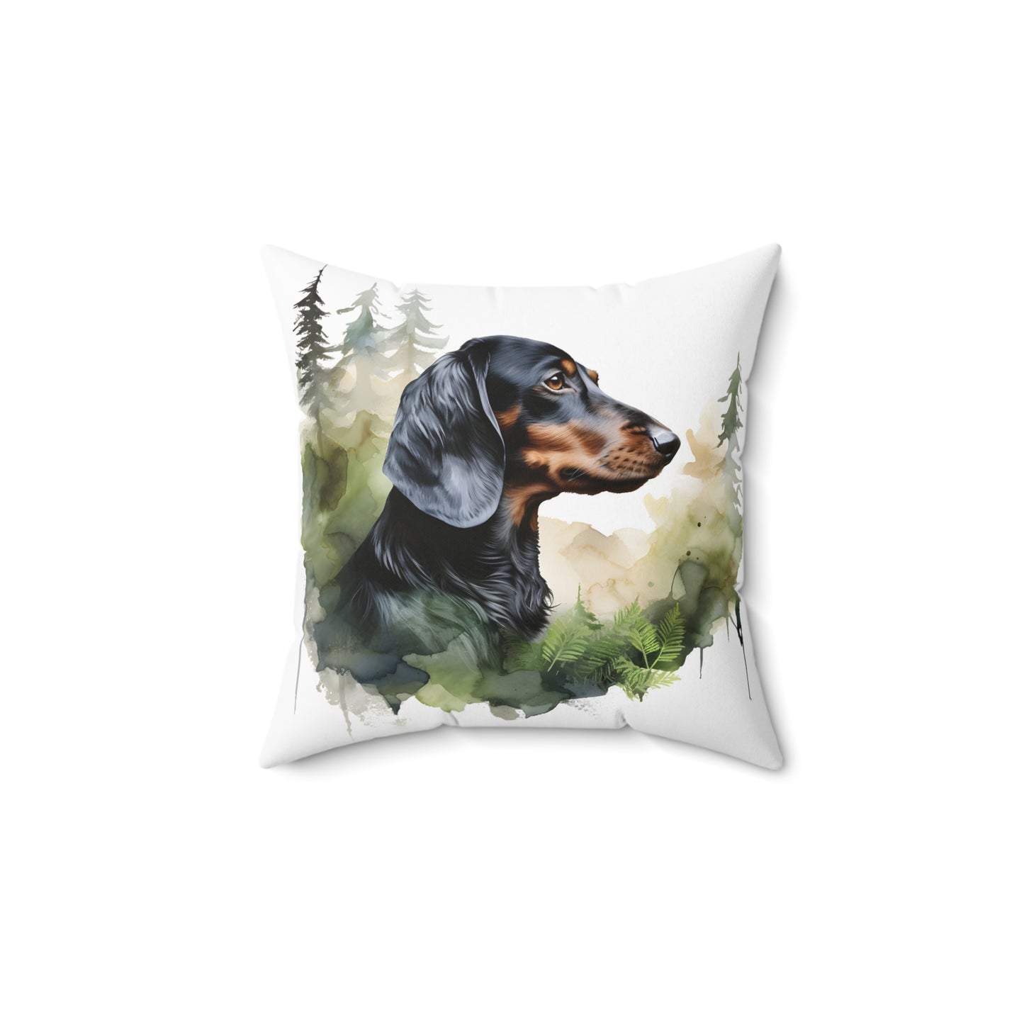 Watercolor Dachshund Accent Pillow