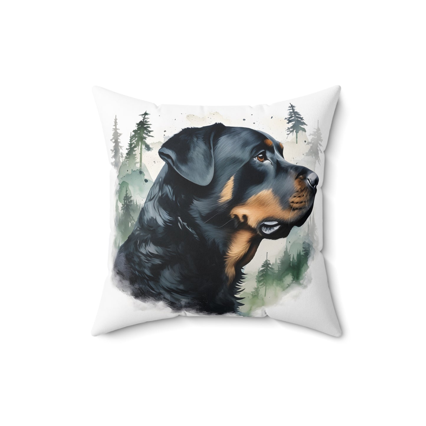 Watercolor Rottweiler Accent Pillow