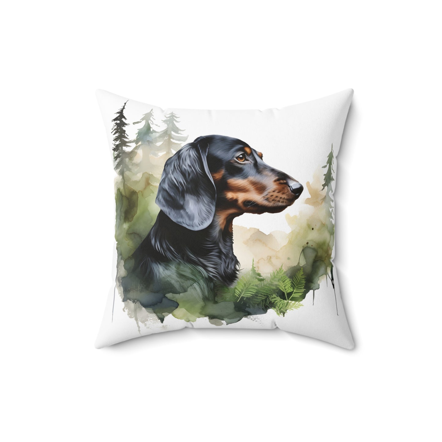 Watercolor Dachshund Accent Pillow