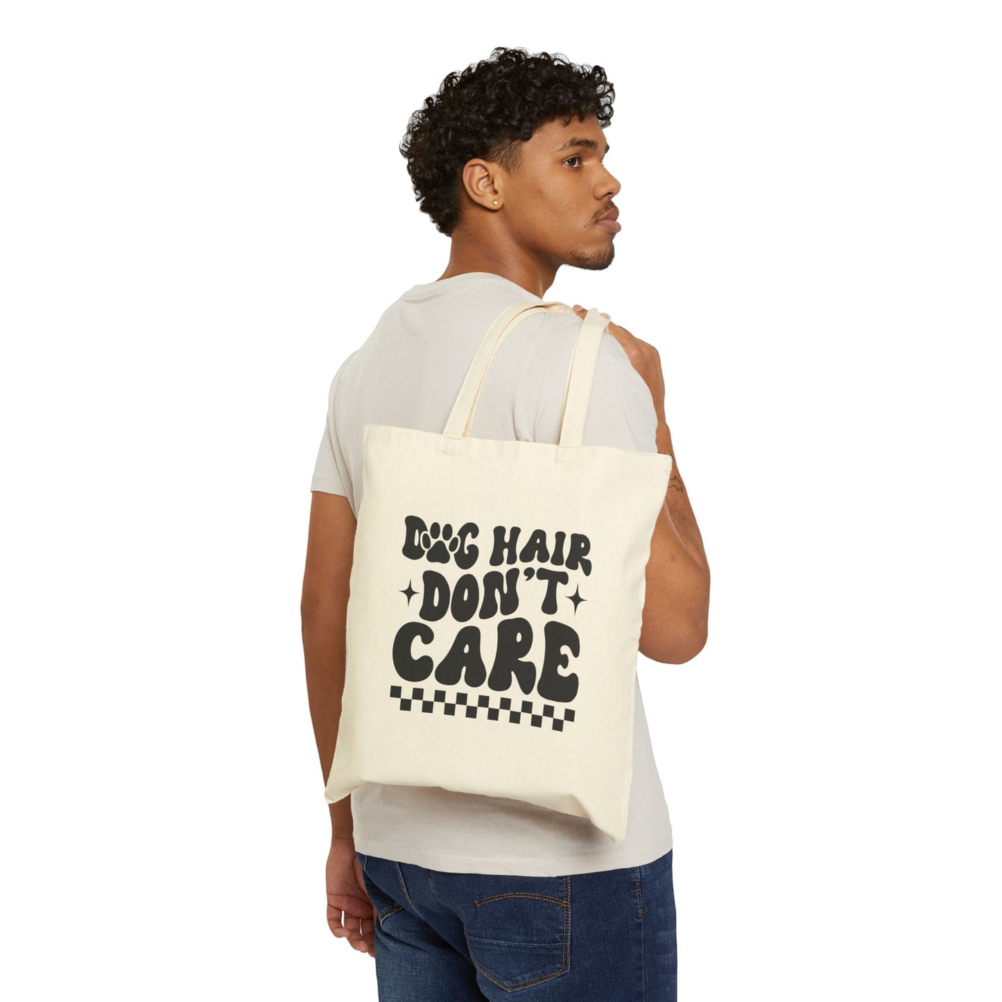 'Dog Hair Don't Care' Cotton Canvas Tote Bag