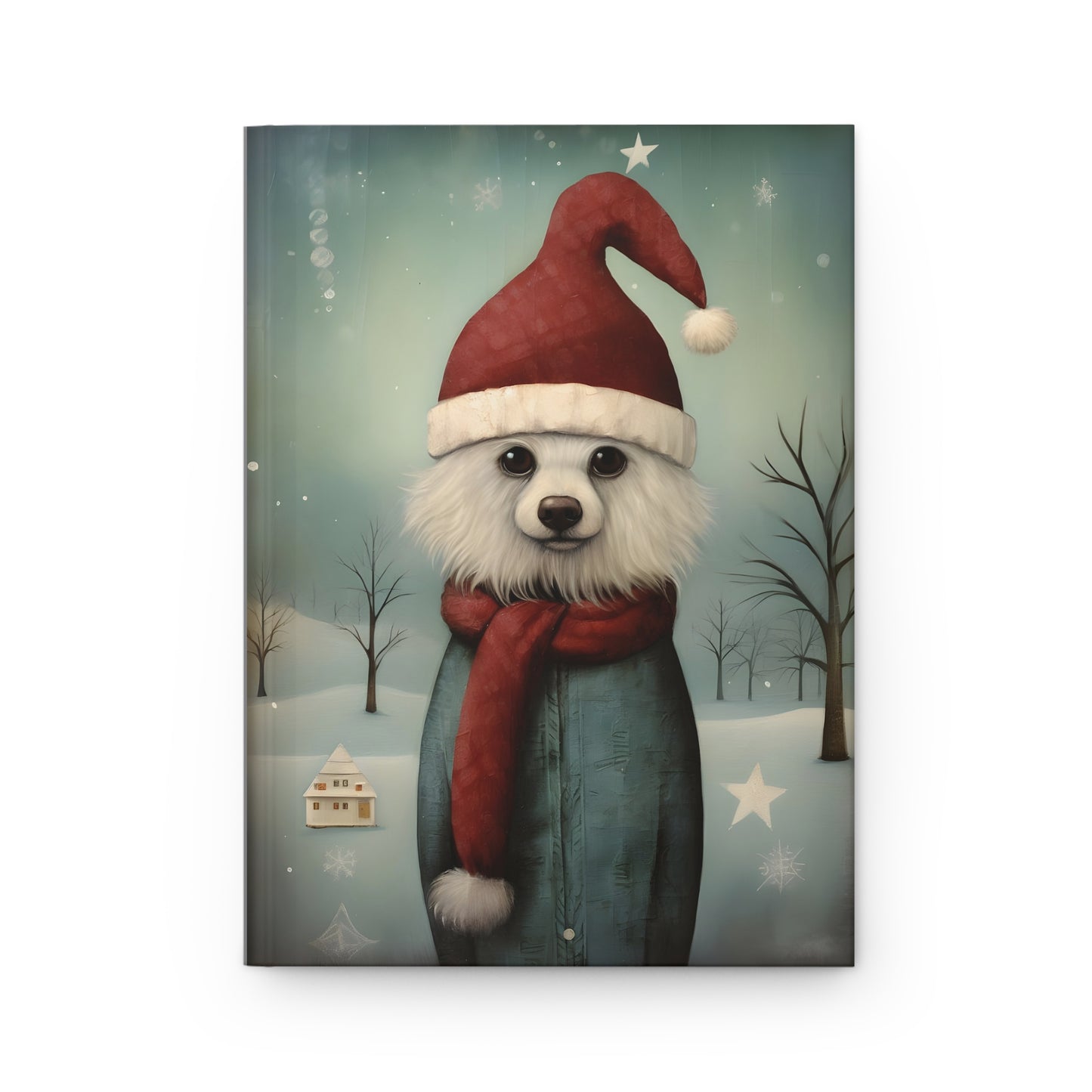 Quirky Christmas Dog - Hardcover Journal Notebook