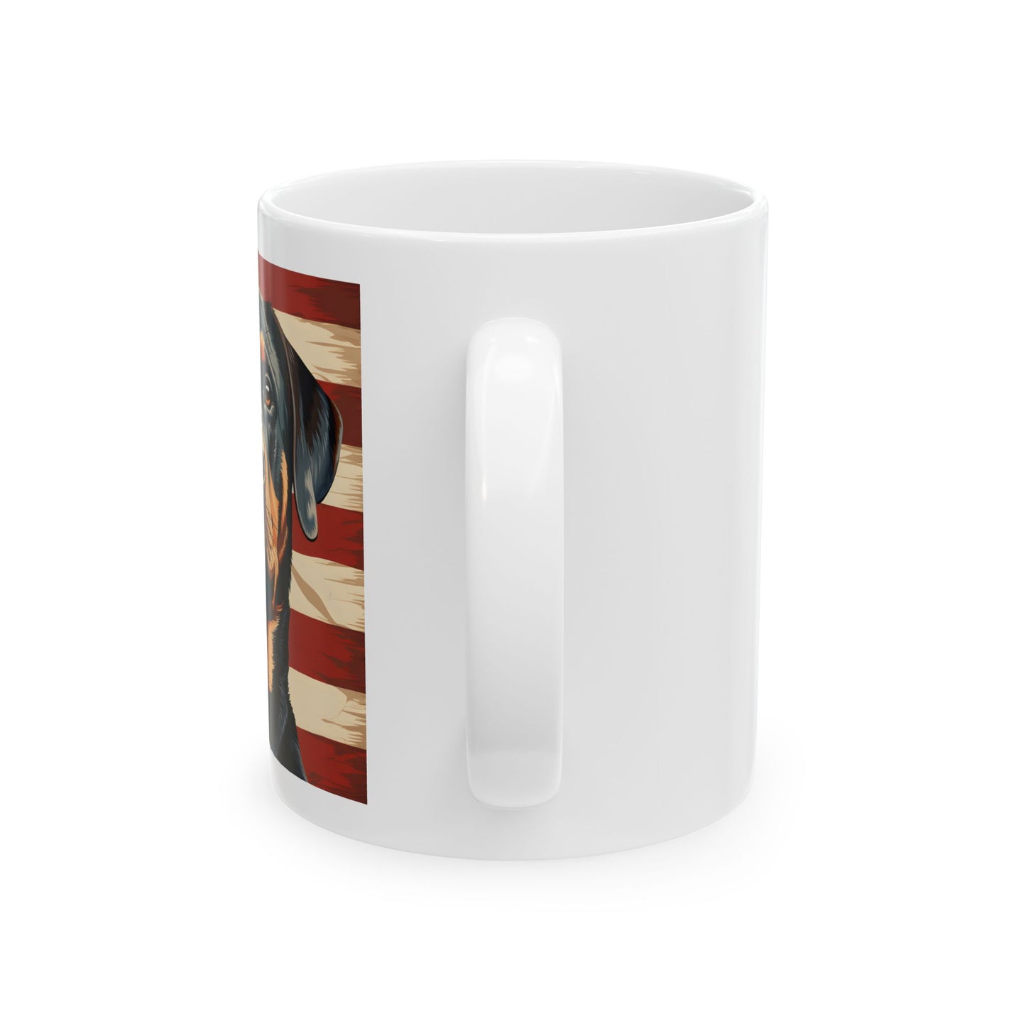 Patriotic Rottweiler Ceramic Mug, (11oz)