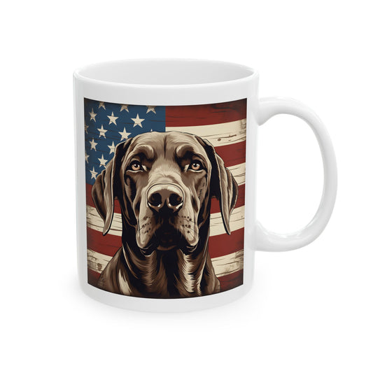 Patriotic Pointer Ceramic Mug, (11oz)