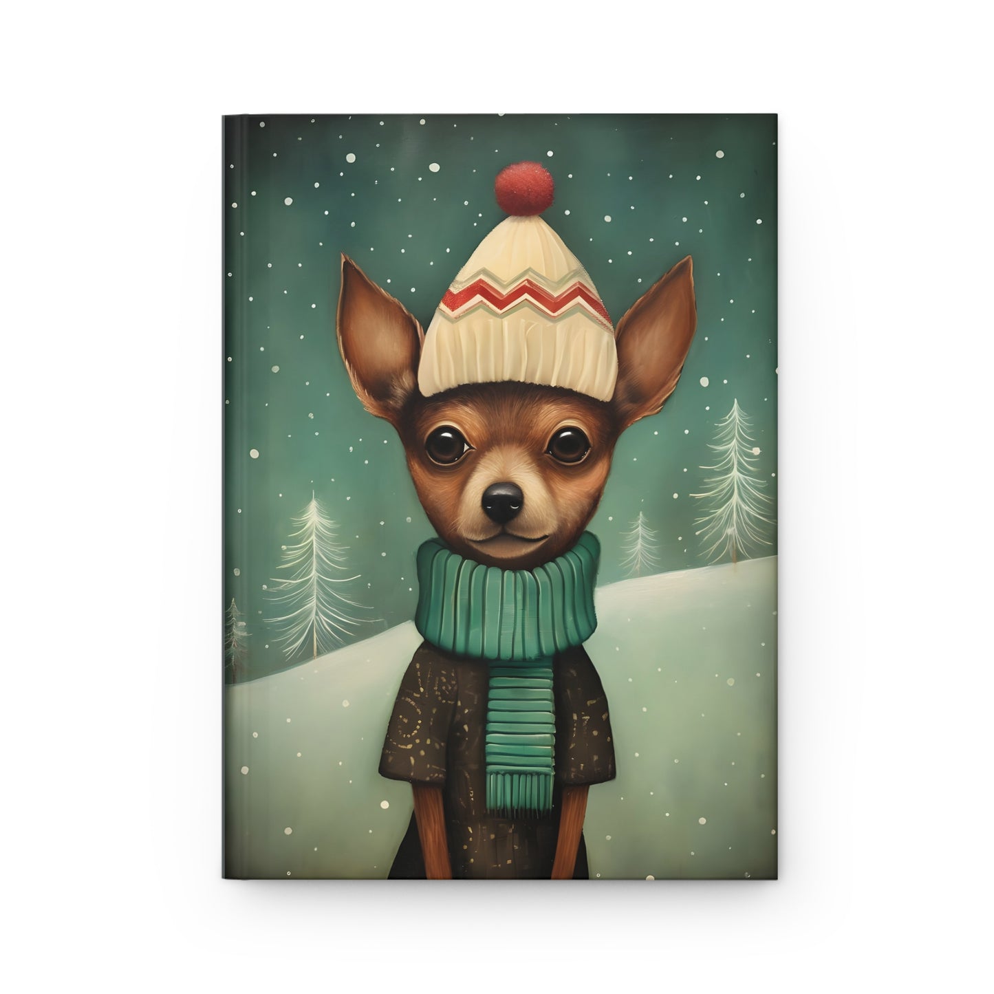 Quirky Christmas Chihuahua - Hardcover Journal Notebook