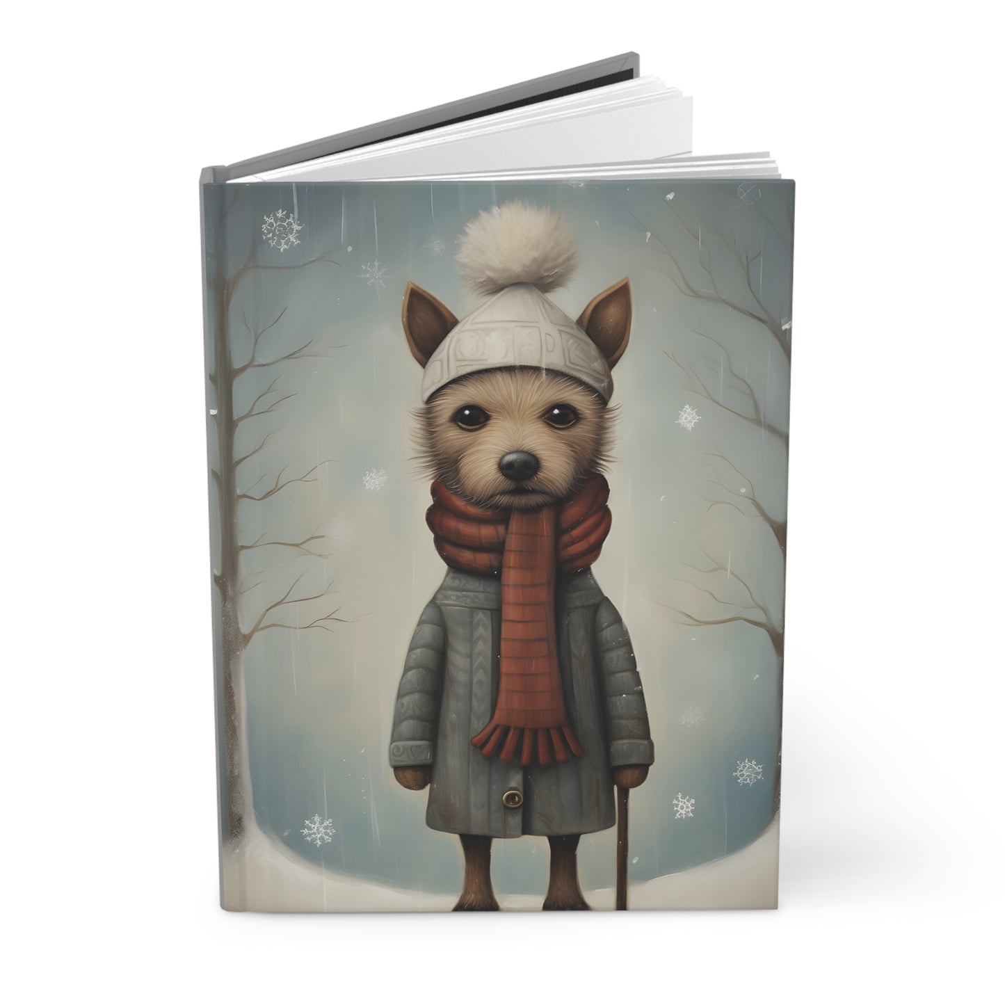 Quirky Christmas Terrier - Hardcover Journal Notebook