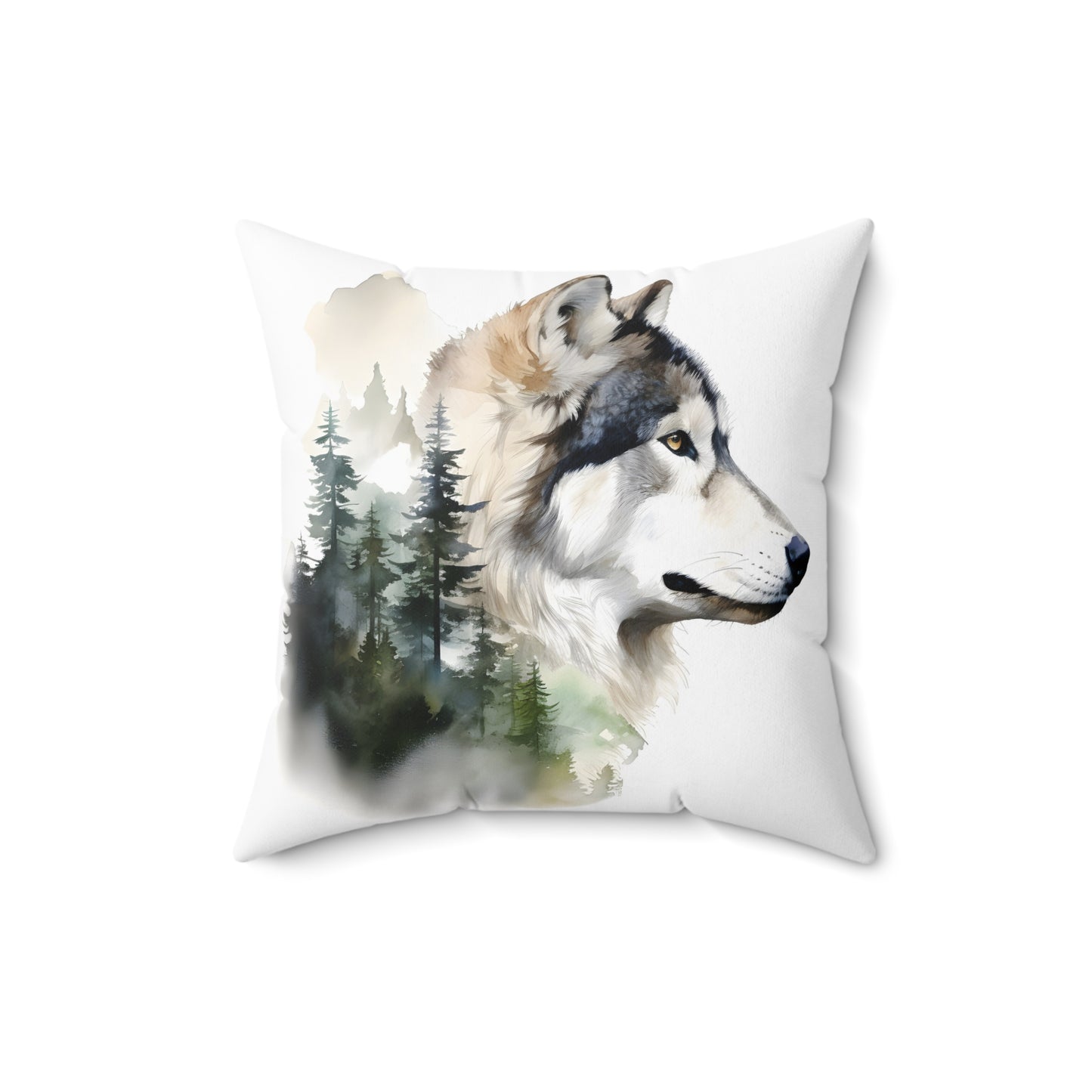 Watercolor Siberian Husky Accent Pillow