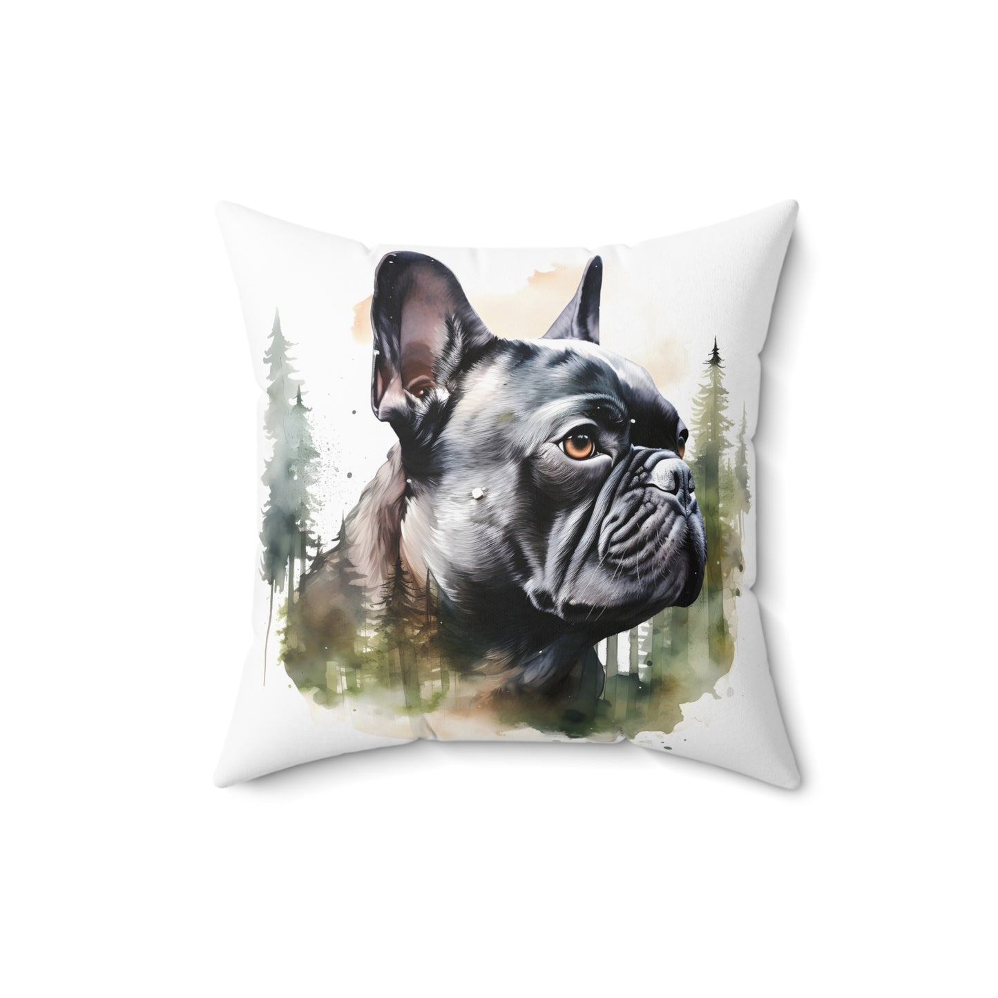 Watercolor French Bulldog Accent Pillow