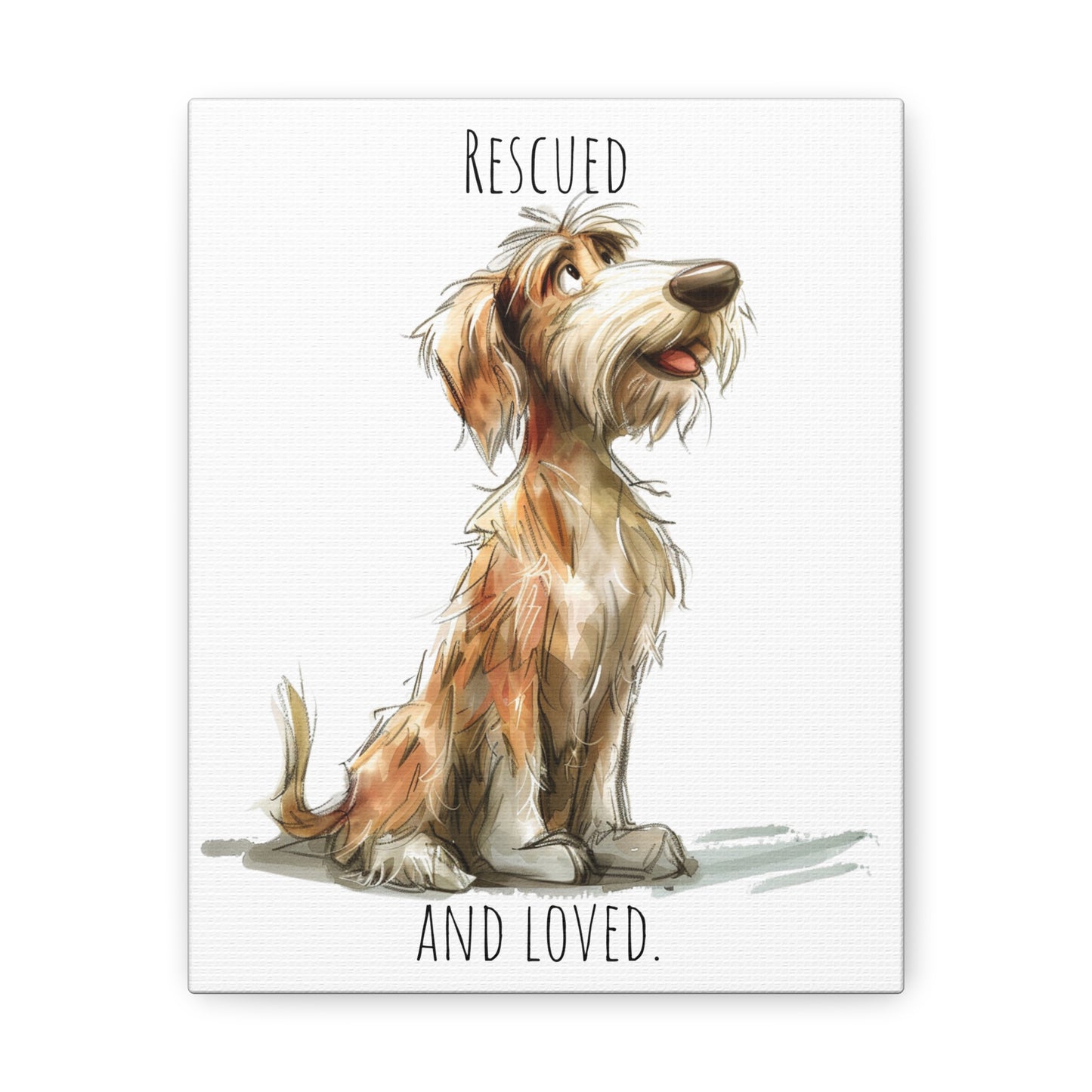 Canvas Gallery Wrap - Shaggy Dog Collection - Rescued And Loved