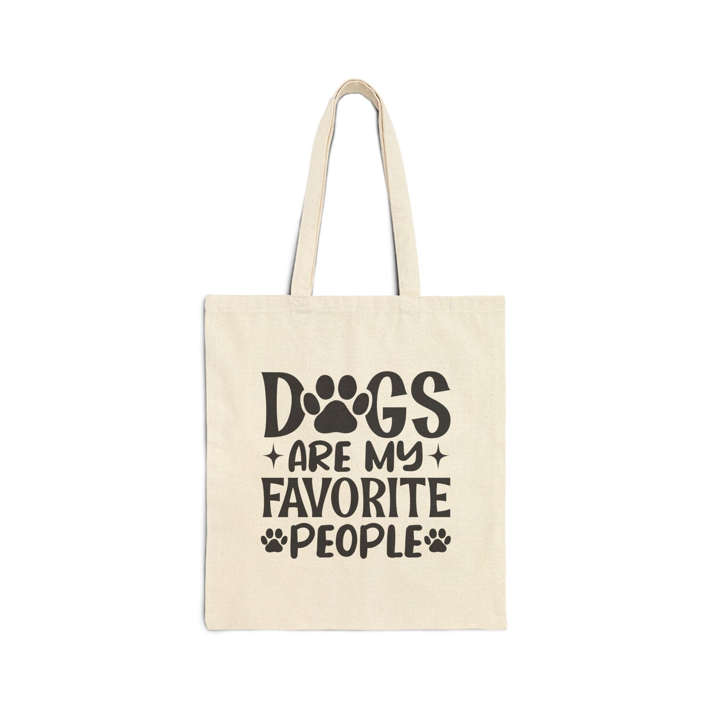 'Dogs Are My Favorite People' Cotton Canvas Tote Bag