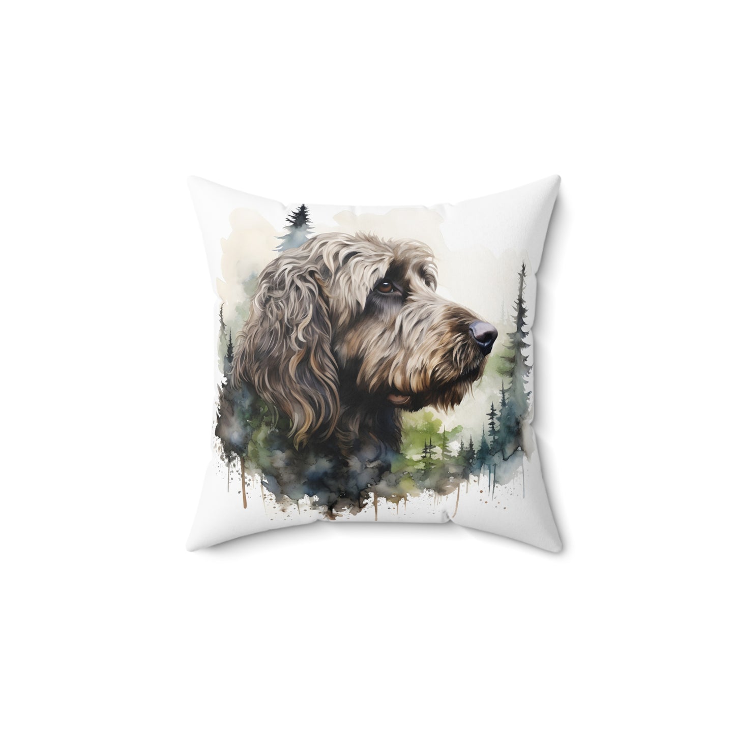 Watercolor Labradoodle Accent Pillow