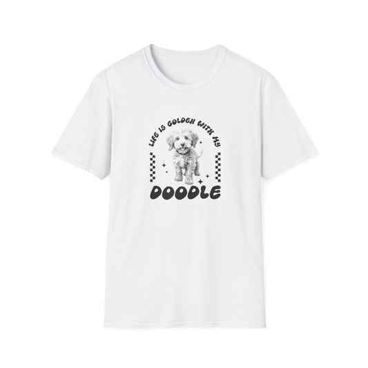 Dog Lover's Softstyle T-Shirt - Life is Golden with my Doodle